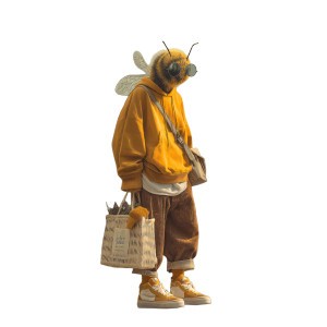 Fashionable Bee Model Vinyl Car Decal Sticker – Waterproof & UV-Resistant 8"