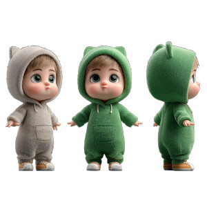 3D Baby Characters Vinyl Car Decal Sticker – Waterproof & UV-Resistant 8"