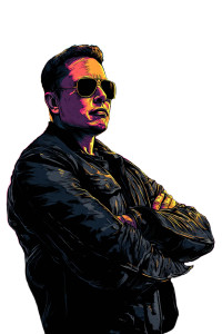 Elon Musk Portrait V4 Vinyl Car Decal Sticker – Waterproof & UV-Resistant 8"