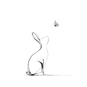 Rabbit And Butterfly Vinyl Car Decal Sticker – Waterproof & UV-Resistant 8"