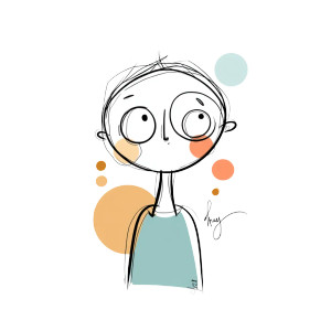 Whimsical Doodle Portrait Vinyl Car Decal Sticker – Waterproof & UV-Resistant 8"