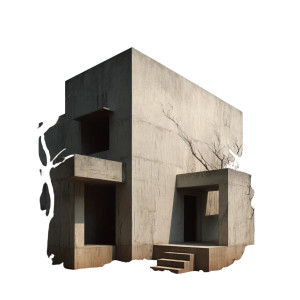 Minimalist Building Vinyl Car Decal Sticker – Waterproof & UV-Resistant 8"