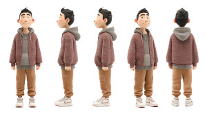 Stylized East Asian Male Vinyl Car Decal Sticker – Waterproof & UV-Resistant 8"