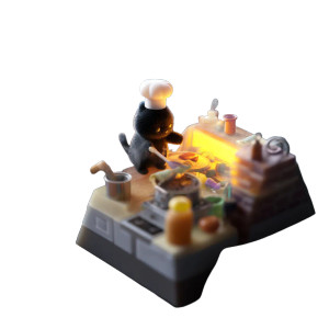 Chef Cat Keycap Vinyl Car Decal Sticker – Waterproof & UV-Resistant 8"