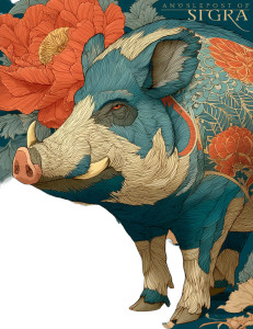 Japanese Boar Illustration Vinyl Car Decal Sticker – Waterproof & UV-Resistant 8" Japanese Boar Illustration Vinyl Car Decal Sticker – Waterproof & UV-Resistant 8"