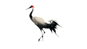 Elegant Ink Crane Vinyl Car Decal Sticker – Waterproof & UV-Resistant 8"