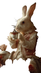 White Rabbit Tea Vinyl Car Decal Sticker – Waterproof & UV-Resistant 8"