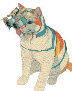 Cyborg Cat Surgeon Vinyl Car Decal Sticker – Waterproof & UV-Resistant 8"