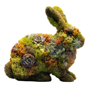 Easter Moss Rabbit Vinyl Car Decal Sticker – Waterproof & UV-Resistant 8"