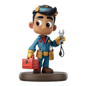 Latino Electrician Figurine Vinyl Car Decal Sticker – Waterproof & UV-Resistant 8"