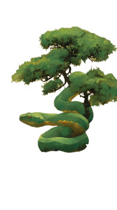 Graceful Snake Bonsai Vinyl Car Decal Sticker – Waterproof & UV-Resistant 8"