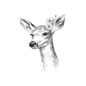 Cute Deer Head Vinyl Car Decal Sticker – Waterproof & UV-Resistant 8"