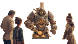 Cooking Robot Chef Vinyl Car Decal Sticker – Waterproof & UV-Resistant 8"