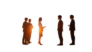 Office Meeting Sunset Vinyl Car Decal Sticker – Waterproof & UV-Resistant 8"