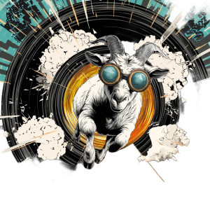 Winged Goat Dj Vinyl Car Decal Sticker – Waterproof & UV-Resistant 8"