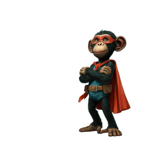 Superhero Chimpanzee Vinyl Car Decal Sticker – Waterproof & UV-Resistant 8"