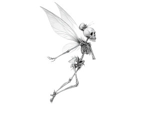 Tinkerbell Skeleton Tattoo Vinyl Car Decal Sticker – Waterproof & UV-Resistant 8"