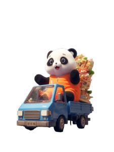 Joyful Panda Delivery Vinyl Car Decal Sticker – Waterproof & UV-Resistant 8"