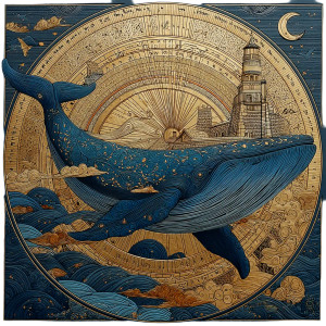 Magic Whale Frame Vinyl Car Decal Sticker – Waterproof & UV-Resistant 8"