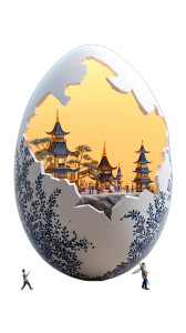Baroque Egg Art Vinyl Car Decal Sticker – Waterproof & UV-Resistant 8"