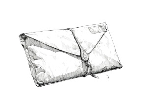 Stuffed Envelope Illustration Vinyl Car Decal Sticker – Waterproof & UV-Resistant 8"