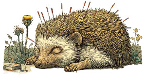 Hedgehog Acupuncture Vinyl Car Decal Sticker – Waterproof & UV-Resistant 8"