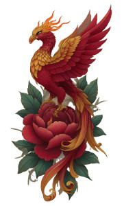 Phoenix Rising Tattoo V2 Vinyl Car Decal Sticker – Waterproof & UV-Resistant 8"