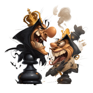 Chess Pawns Fighting Vinyl Car Decal Sticker – Waterproof & UV-Resistant 8"