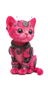 Cyber Punk Kitten Vinyl Car Decal Sticker – Waterproof & UV-Resistant 8"