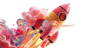 Cotton Candy Rocket Plume Vinyl Car Decal Sticker – Waterproof & UV-Resistant 8"