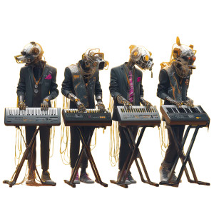 Robot Musicians Vinyl Car Decal Sticker – Waterproof & UV-Resistant 8" Robot Musicians Vinyl Car Decal Sticker – Waterproof & UV-Resistant 8"