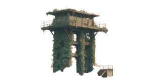 Overgrown Lookout Tower Vinyl Car Decal Sticker – Waterproof & UV-Resistant 8"