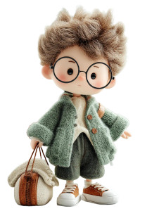 Cute Glasses Boy Vinyl Car Decal Sticker – Waterproof & UV-Resistant 8"