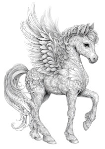 Baby Pegasus Lineart Vinyl Car Decal Sticker – Waterproof & UV-Resistant 8"