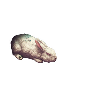 Dreaming Easter Bunny Vinyl Car Decal Sticker – Waterproof & UV-Resistant 8"