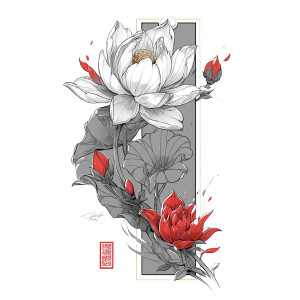 Lotus Tattoo Design Vinyl Car Decal Sticker – Waterproof & UV-Resistant 8"