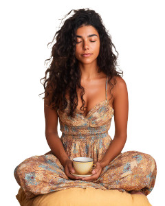 Latina Woman Meditating Vinyl Car Decal Sticker – Waterproof & UV-Resistant 8"