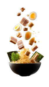 Floating Ramen Ingredients V2 Vinyl Car Decal Sticker – Waterproof & UV-Resistant 8"