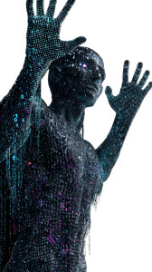 Binary Code Humanoid Vinyl Car Decal Sticker – Waterproof & UV-Resistant 8"