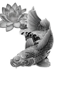 Japanese Koi Tattoo Vinyl Car Decal Sticker – Waterproof & UV-Resistant 8"