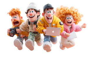 Creative Team Cartoon Vinyl Car Decal Sticker – Waterproof & UV-Resistant 8"