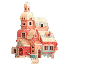 Whimsical Candy House Vinyl Car Decal Sticker – Waterproof & UV-Resistant 8"