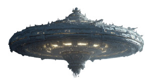 Flying Spaceship Vinyl Car Decal Sticker – Waterproof & UV-Resistant 8"