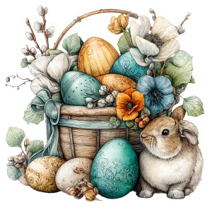 Easter Composition Vinyl Car Decal Sticker – Waterproof & UV-Resistant 8"