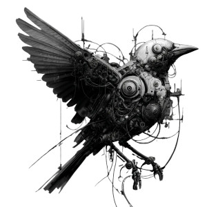 Robot Bird Concept Vinyl Car Decal Sticker – Waterproof & UV-Resistant 8"