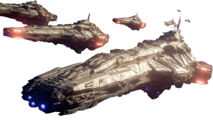 Space Battleship Fleet Vinyl Car Decal Sticker – Waterproof & UV-Resistant 8"