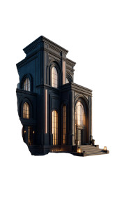 Futuristic Gothic Mansion Vinyl Car Decal Sticker – Waterproof & UV-Resistant 8"