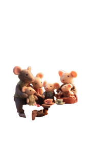 Felt Mice Family Vinyl Car Decal Sticker – Waterproof & UV-Resistant 8"