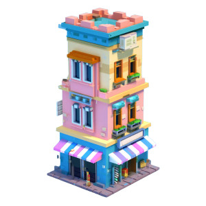 Low Poly House Vinyl Car Decal Sticker – Waterproof & UV-Resistant 8"