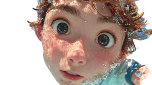 Anime Boy Underwater V3 Vinyl Car Decal Sticker – Waterproof & UV-Resistant 8"